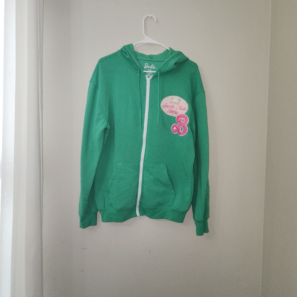 Barbie Mattel Oversized Hybrid Green And Pink Hoodie AKA